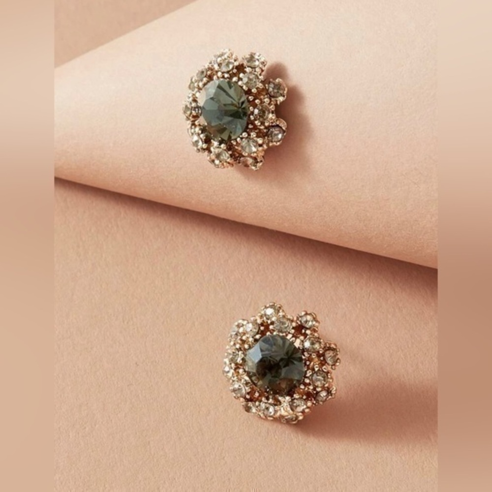 - Gemstone Decor Studded Earrings